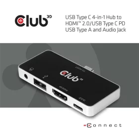   Club 3D USB Hub - CSV-1591 (3.1 USB-C Gen 1 to HDMI, 2.0 USB-A, USB-C 100W, 3,5 Jack, 4k60Hz)