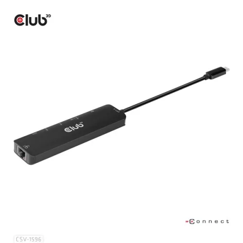 Club 3D USB Hub - CSV-1596 (USB-C to 2xHDMI, 2xUSB-A, USB-C PD, RJ45, 4k60Hz)