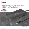 Club 3D USB Hub - CSV-1598 (USB-C Gen 2 to 2xDisplayPort, 2xUSB-A Gen 2, 2xUSB-C Gen 2, RJ45, 4k60Hz)