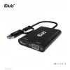 Club 3D Átalakító - CSV-1611(USB-C (USB-A Adapterrel) to Dual HDMI (4K/30Hz) / VGA (1080/60Hz))