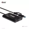Club 3D Átalakító - CSV-1611(USB-C (USB-A Adapterrel) to Dual HDMI (4K/30Hz) / VGA (1080/60Hz))
