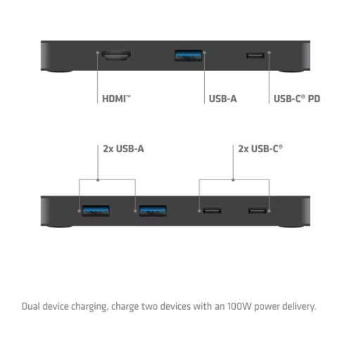 Club 3D KVM Switch - CSV-2512 (USB-C to 4xHDMI 4K60Hz, Alternate Mode, 5 Gbps, 100W)