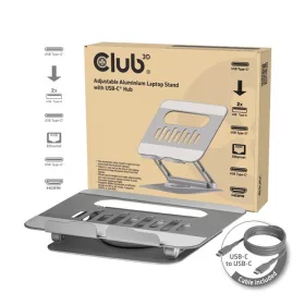   Club 3D Notebook Állvány - CSV-2554 (100W,4K60Hz HDMI, 3x USB-C, RJ-45, 2x USB-A)