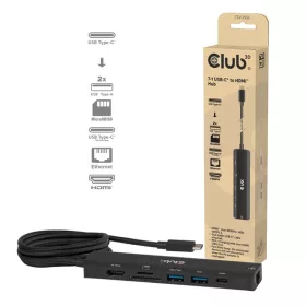   Club 3D Notebook Dokkoló - CSV-2555 (140W, USB-C to 4K60Hz HDMI, USB-C, RJ-45, 2x USB-A, MicroSD, SD)