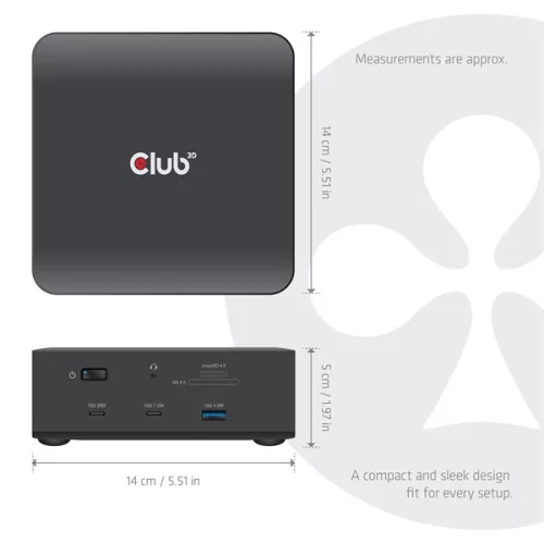 Club 3D Notebook Dokkoló - CSV-2562 (180W,Thunderbolt 5 to 2xHDMI, 2xUSB-C, 10Gbps, 2x USB-A 5Gbps, USB-A 10Gbps, M2)