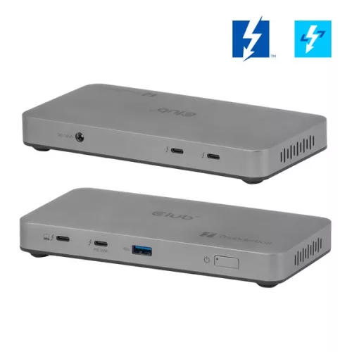 Club 3D Notebook Dokkoló - CSV-2563 (180W,Thunderbolt 5 to 3xUSB-C, USB-A, 1x 8K60Hz, 3x 5K60Hz)