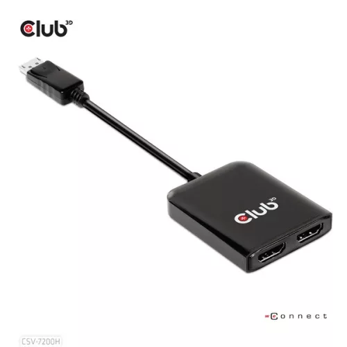 Club 3D USB Hub - CSV-7200H (Multi Stream, DisplayPort 1.4 to 2xHDMI, 2x4K60Hz)