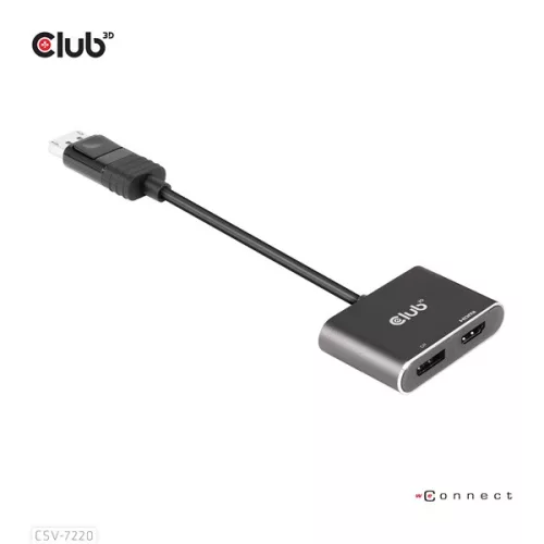 Club 3D USB Hub - CSV-7220 (Multi Stream, DisplayPort 1.4 to DisplayPort + HDMI, 2x4K60Hz)