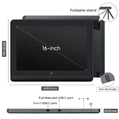 XP-PEN Grafikus kijelző - Artist Pro 16 (Gen 2) (16", IPS, 2560x1600, 5080 LPI, PS 16384, 200 RPS)