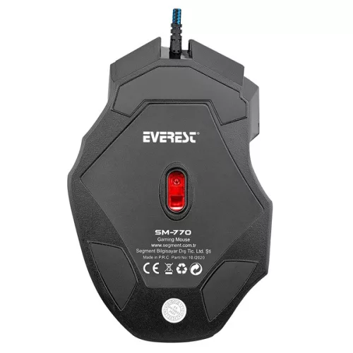 Everest Gamer Egér - SM-7708  (3200 DPI, 7gomb, optikai, RGB LED)
