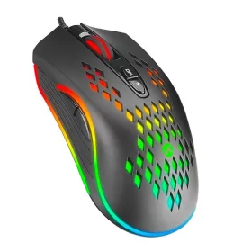   Everest Gamer Egér - SM-G07 METAFOR  (6400 DPI, 7gomb, 1,5m harisnyázott kábel,optikai, fekete, RGB LED)