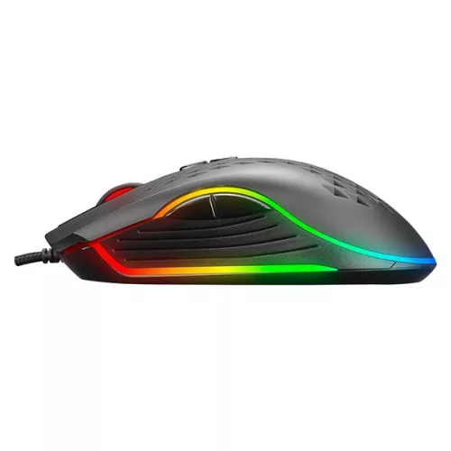 Everest Gamer Egér - SM-G07 METAFOR  (6400 DPI, 7gomb, 1,5m harisnyázott kábel,optikai, fekete, RGB LED)
