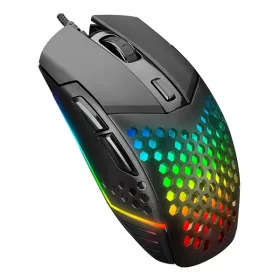   Everest Gamer Egér - SM-GX19 ANGARD  (7200 DPI, 6gomb, 1,5m harisnyázott kábel,optikai, fekete, RGB LED)