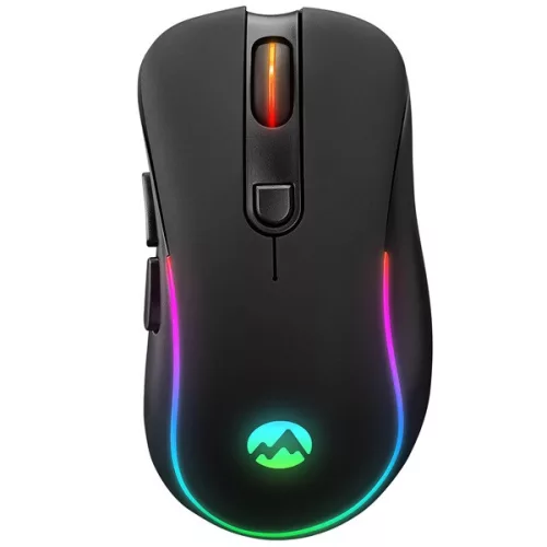 Everest Vezeték nélküli Egér - SM-W75 -X-RAPID (1600 DPI, 6 gomb, optikai, fekete, RGB LED)