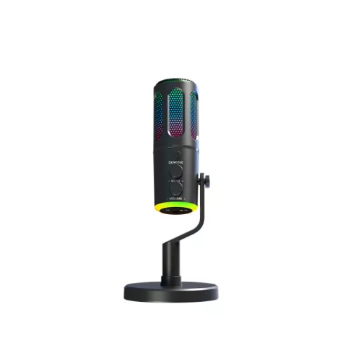 The G-Lab Mikrofon - K-MIC-NEON (3.5mm Jack csatlakozó, RGB, DUAL-CHANNEL CARDIOID, ENC, fekete)