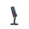 The G-Lab Mikrofon - K-MIC-NEON (3.5mm Jack csatlakozó, RGB, DUAL-CHANNEL CARDIOID, ENC, fekete)