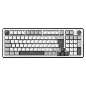   The G-Lab Vezeték nélküli Gamer Billentyűzet - KEYZ ELITE 400 WG/US (RGB, 2,4Ghz+BT+Wired, 8000Hz, USB, fehér-szü angol)