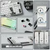 The G-Lab Vezeték nélküli Gamer Billentyűzet - KEYZ ELITE 400 WG/US (RGB, 2,4Ghz+BT+Wired, 8000Hz, USB, fehér-szü angol)