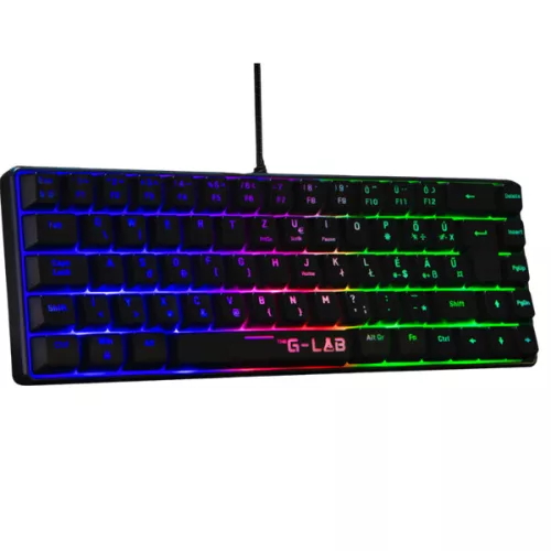 The G-Lab Gamer Billentyűzet - KEYZ HYDROGEN HU (RGB LED, TKL, USB, fekete, magyar)