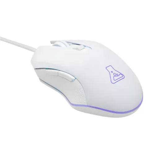 The G-Lab Gamer Egér - KULT HELIUM W (3200 DPI, 6 gomb, makro, 1,8m kábel, RGB LED, fehér)