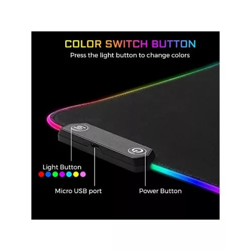 The G-Lab Egérpad - PAD RUBIDIUM (800x300x3mm; fekete, extra USB, vízálló, RGB LED) csomagolás sérült!