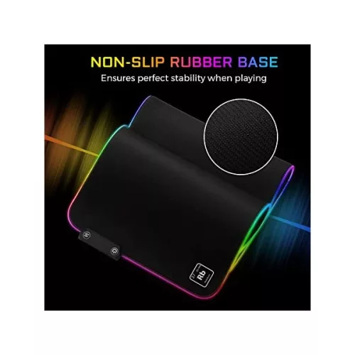 The G-Lab Egérpad - PAD RUBIDIUM (800x300x3mm; fekete, extra USB, vízálló, RGB LED) csomagolás sérült!