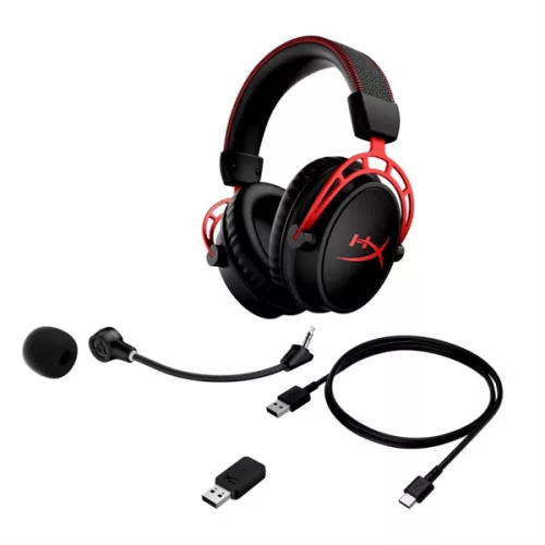 HyperX Fejhallgató - Cloud Alpha Wireless (Vezeték nélküli, USB, fekete/piros)