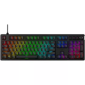  HyperX Mechanikus Billentyűzet - Alloy Rise Red US (Vezetékes, USB, 108 gomb, HX Red switch, angol kiosztás, fekete)