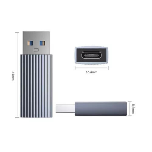 Orico átalakító - AH-AC10-GY (USB-A to USB-C, ezüst)