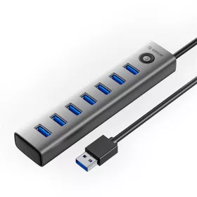   Orico USB3.0 Hub - CL7U-U3-10-GY (7 port, Bemenet: USB-A, Kimenet: 7xUSB-A, ezüst)