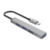 Orico USB3.0 Hub - AH-13-GY/26/ (4 port, Bemenet: USB-C, Kimenet: 1xUSB-A 3.0, 3xUSB-A 2.0, ezüst)