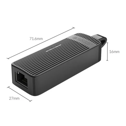 Orico kábel átalakító - UTK-U3-BK /122/ (USB-A 3.0 to RJ-45, fekete)