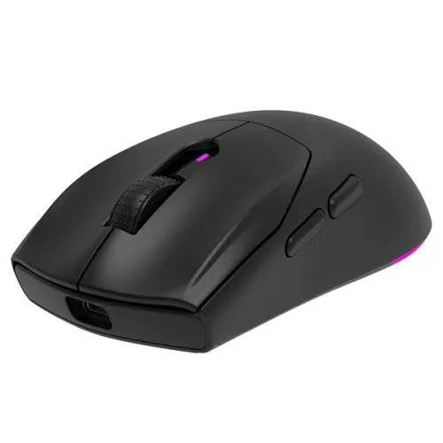 Rampage Vezeték Nélküli Egér - PROTE M5 (Pixart PAW3311, Huano 80M, 24000 DPI, 400mAh, 6 gomb, RGB, Type-C, fekete)