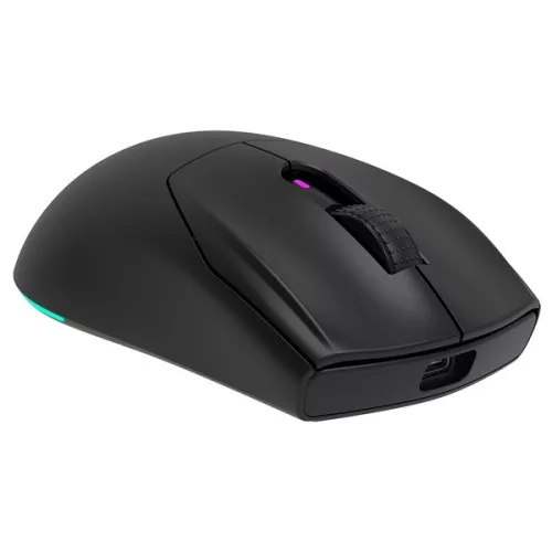 Rampage Vezeték Nélküli Egér - PROTE M5 (Pixart PAW3311, Huano 80M, 24000 DPI, 400mAh, 6 gomb, RGB, Type-C, fekete)