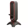 Rampage Fejhallgató állvány - RM-H66 GUARD (fekete, műanyag, USB HUB, Egérkábel tartó, RGB)