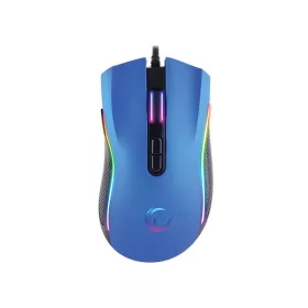   Rampage Egér Gamer - SMX-R44 Macro (6400DPI, 6 gomb, makro, RGB LED, 1,8m harisnyázott kábel, kék-fekete)
