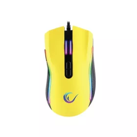   Rampage Egér Gamer - SMX-R44 Macro (6400DPI, 6 gomb, makro, RGB LED, 1,8m harisnyázott kábel, sárga-fekete)