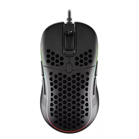   Rampage Egér Gamer - SMX-R85 GENTLE (6400DPI, 6 gomb, makro, RGB LED, harisnyázott kábel, fekete)
