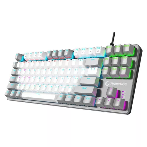 Rampage Billentyűzet - SNUG K14 Black US (Vezetékes, Mechanikus, Blue switch, angol, fekete, RGB LED)