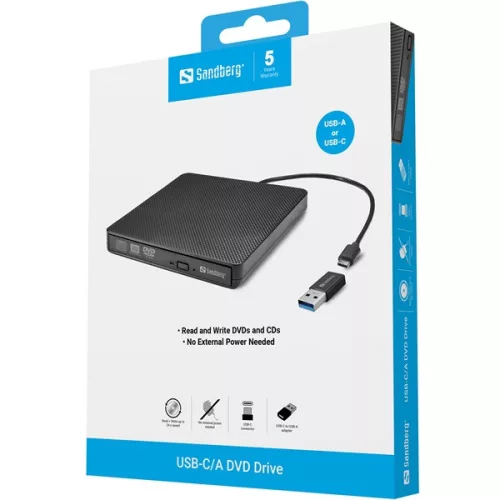 Sandberg ODD Külső - Sandberg USB-C/A DVD Drive