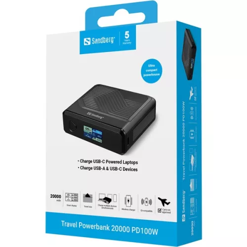 Sandberg Akkubank - Travel Powerbank 20000 PD100W