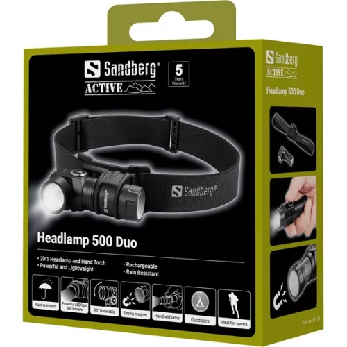 Sandberg Fejlámpa - Headlamp 500 Duo