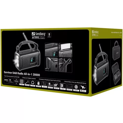 Sandberg Rádió - Survivor DAB Radio All-in-1 20000