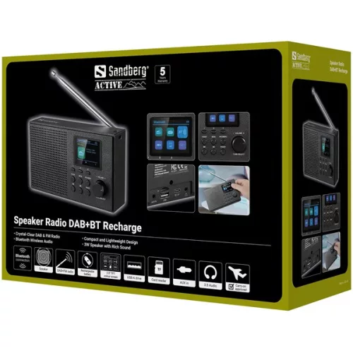 Sandberg Rádió - Speaker Radio DAB+BT Recharge