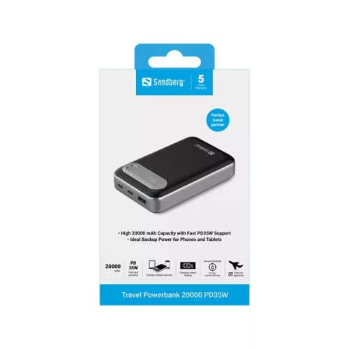 Sandberg Akkubank - Travel Powerbank 20000 PD35W