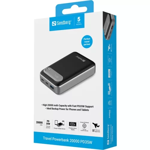 Sandberg Akkubank - Travel Powerbank 20000 PD35W