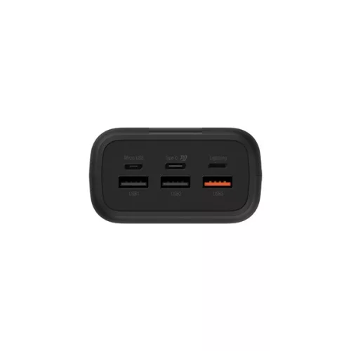 Silicon Power Akkubank - 30000mAh QX55 PowerBank Fekete (USB1- USB2: DC 5V/2.4A, USB3:Type-C :DC 12V/1.5A, Lightning)