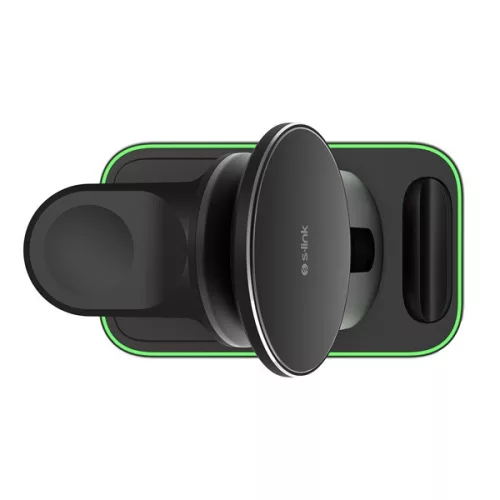S-Link Vezeték nélküli töltő - SW-CWF117 (Magsafe Wireless charge 3 in 1, 15W, fekete)