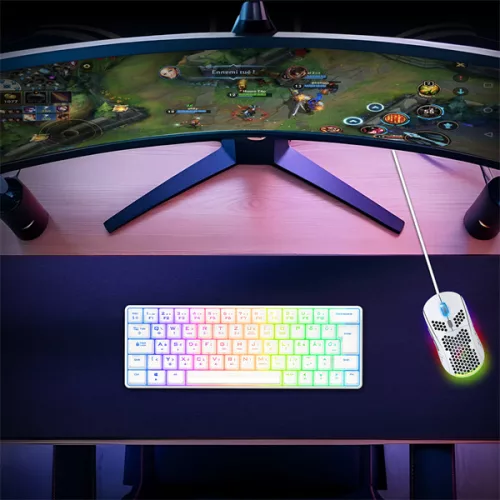 Spirit of Gamer Billentyűzet Mechanikus - XPERT K200 White  (TKL, SOG red, RGB LED,USB, anti-ghosting, fehér, magyar)