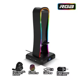   Spirit of Gamer Fejhallgató állvány - SENTINEL (4xUSB2.0, kábelvezetés, csúszásmentes talp, 11 RGB preset)
